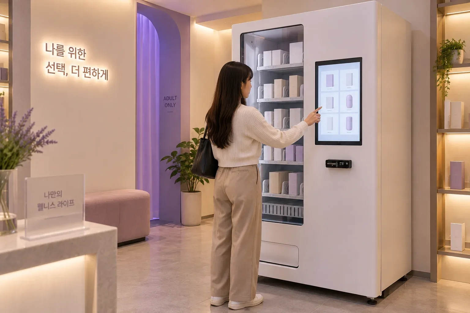 성인용품샵 상품 구성 예시 · AI 연출