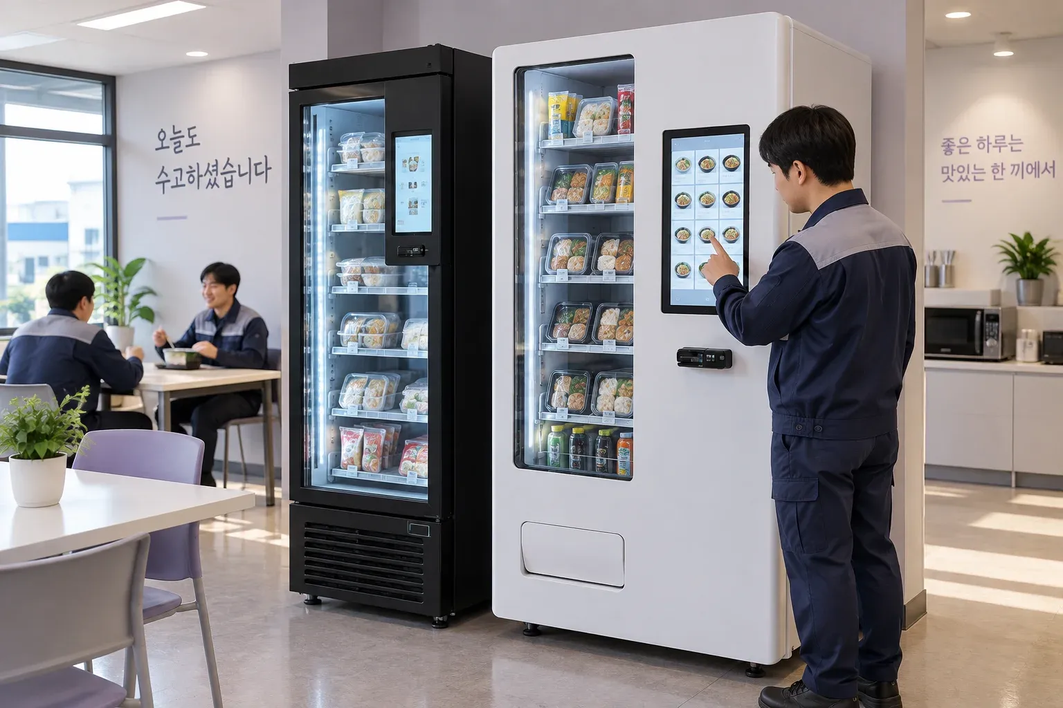 공장·사업장 환경과 관련 상품을 설명하는 AI 연출